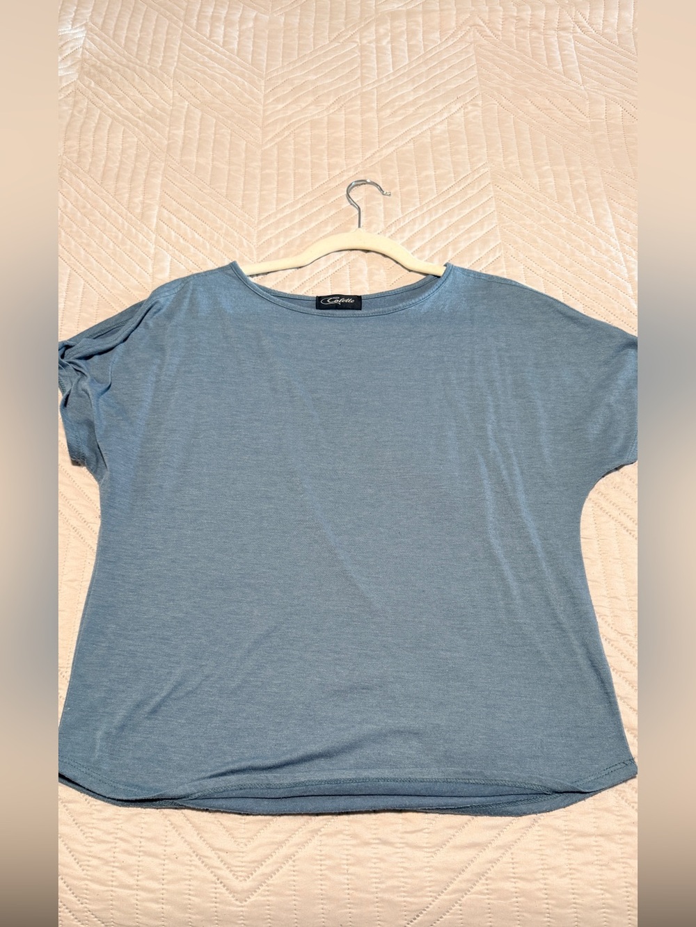 Dusty Blue Cold Shoulder Everyday Top